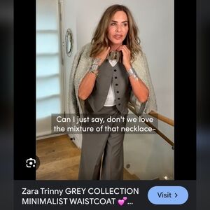 Zara Gray Tailored Trousers And Waistcoat Sleek Minimalist Design